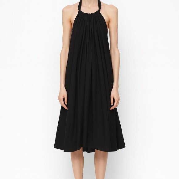 Elan Black Halter Maxi Dress S Minimalist Resort - Picture 1 of 6